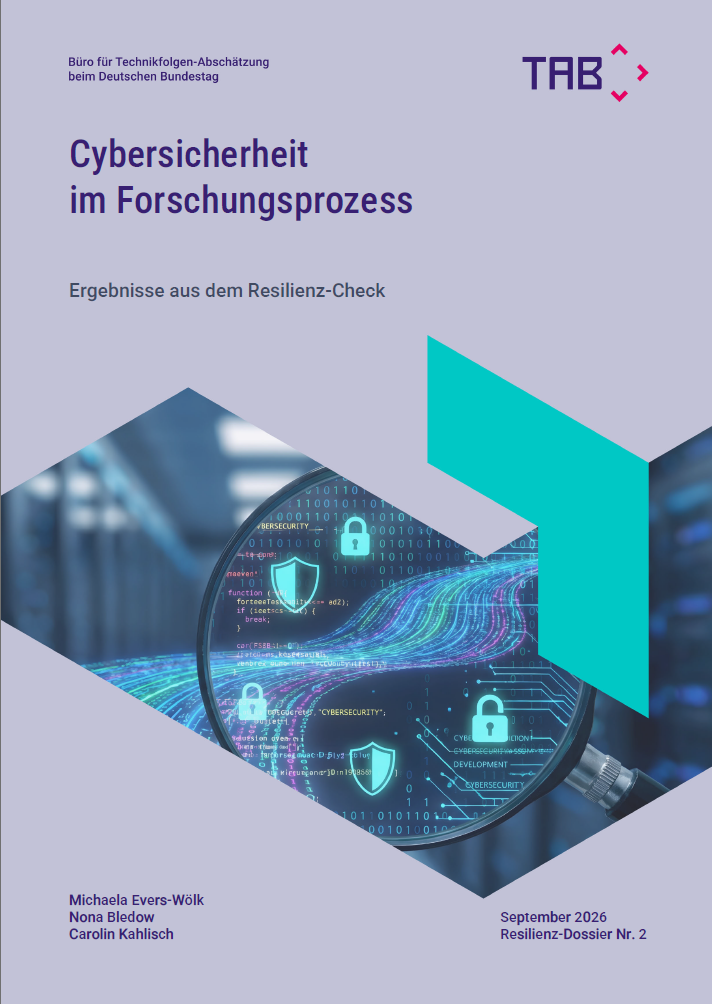 Cover TAB Reisilienz-Dossier Nr. 2: Cybersicherheit im Forschungsprozess